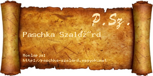 Paschka Szalárd névjegykártya
